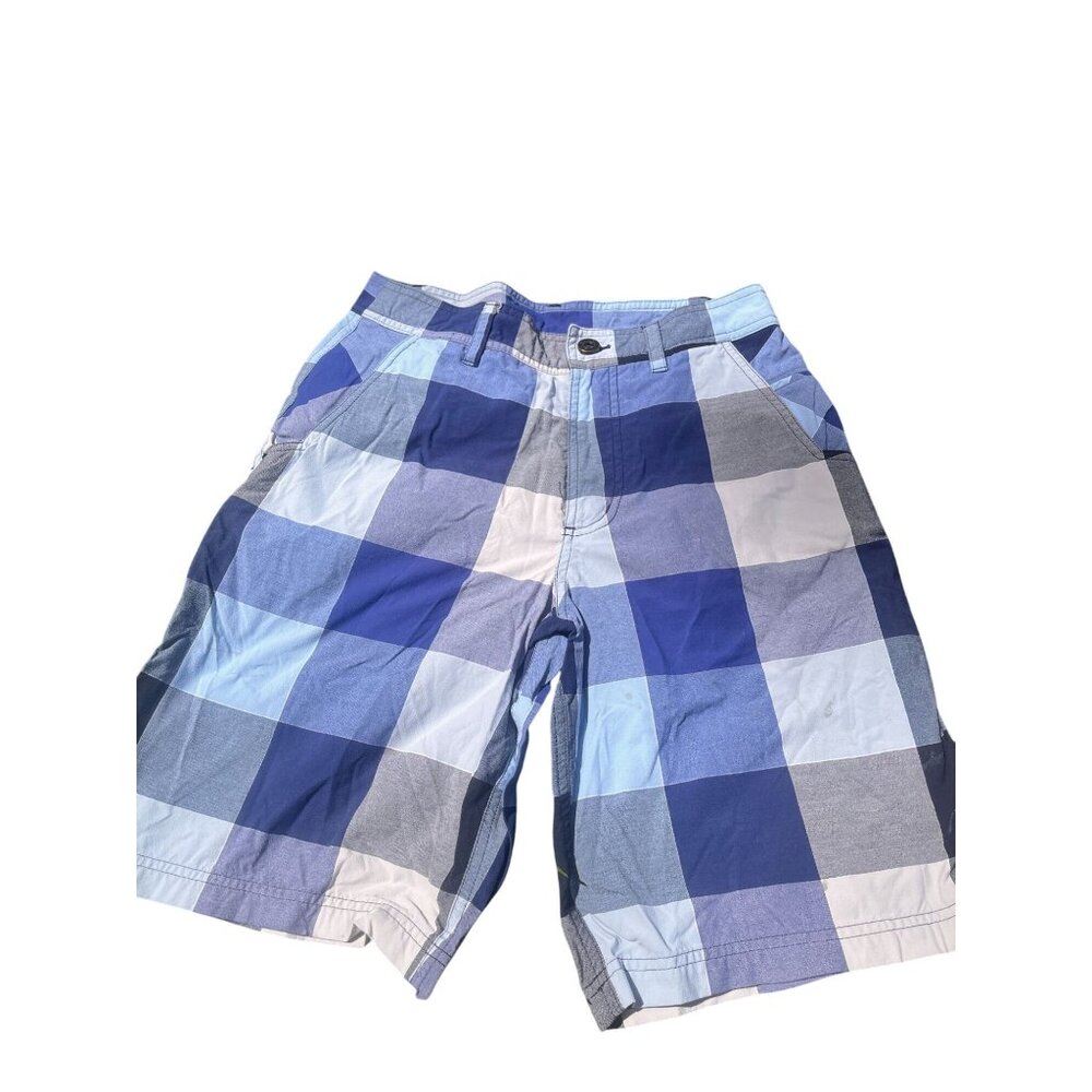Lululemon Mens Kahuna Blue Plaid Shorts Sz 30- See Description